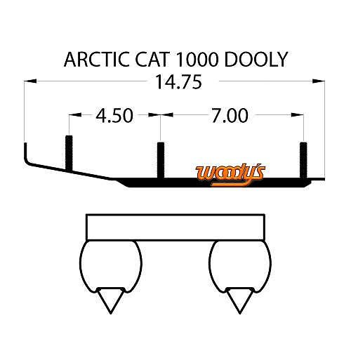 Woodys Dooly Arctic Cat Trail Ohjausrauta 6" 1kpl/pakkaus