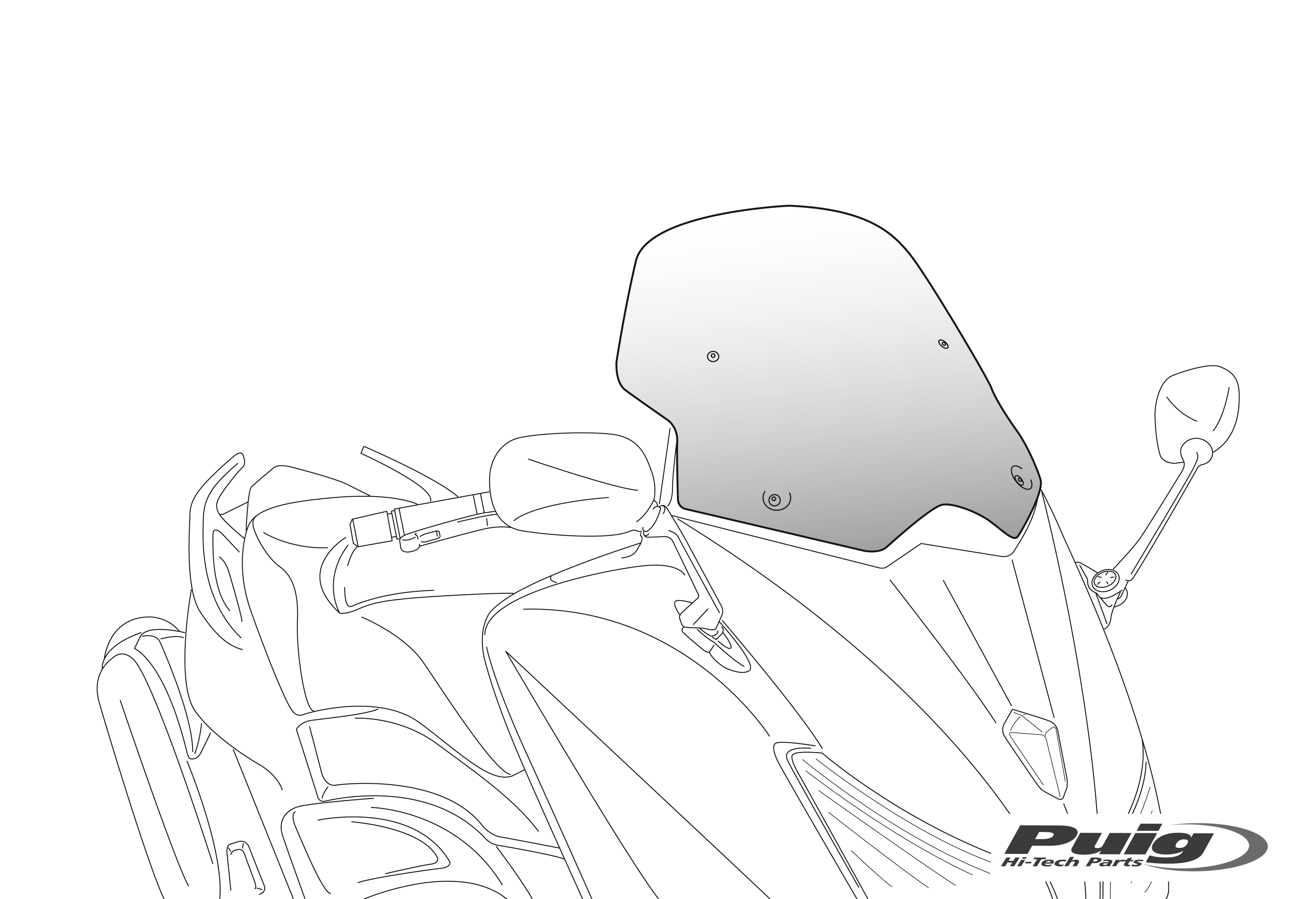 Puig Adapter Back Mirror Vitpilen-Svartpilen Left Side
