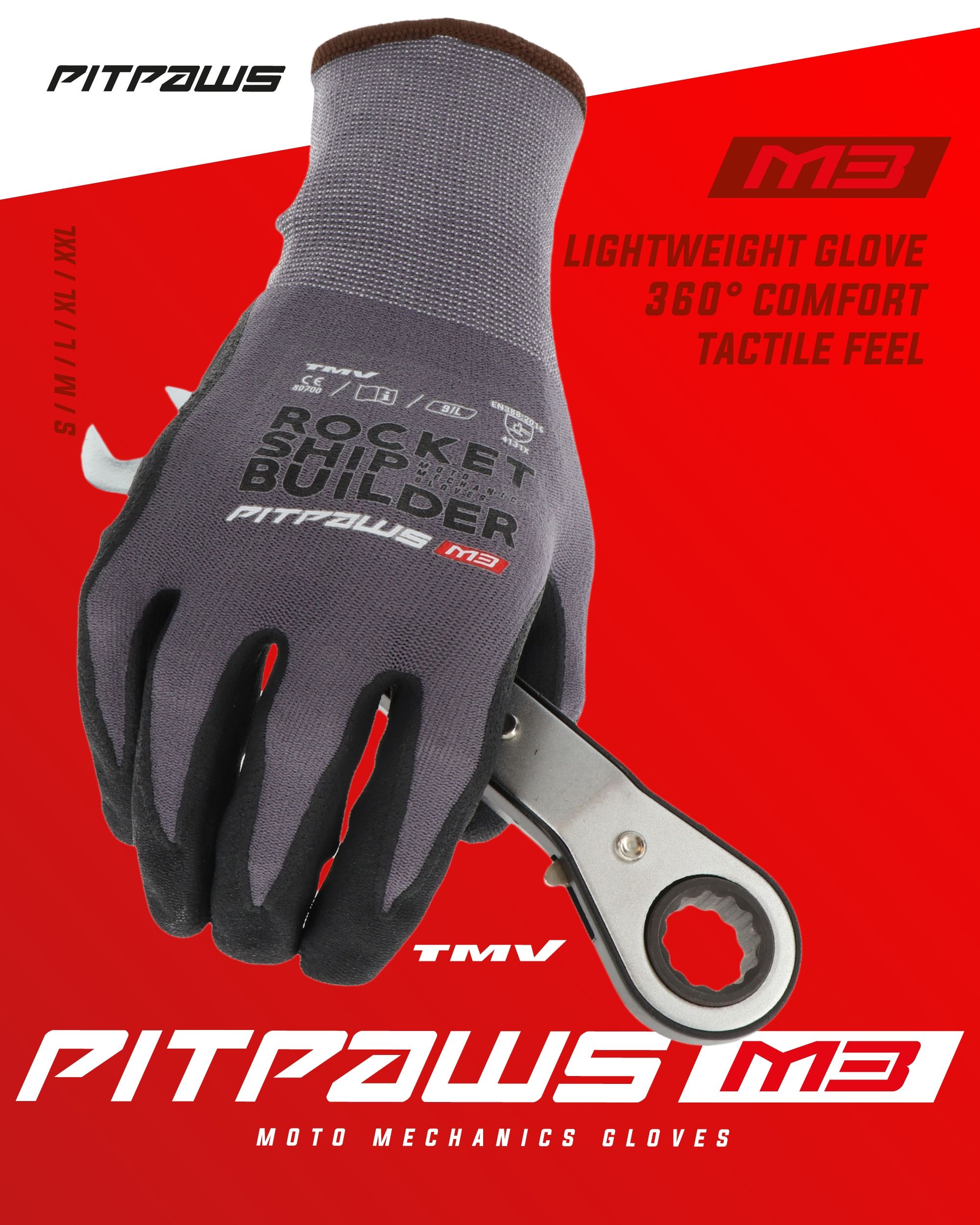 TMV Pitpaws gloves Black "Rocket ship builder" S