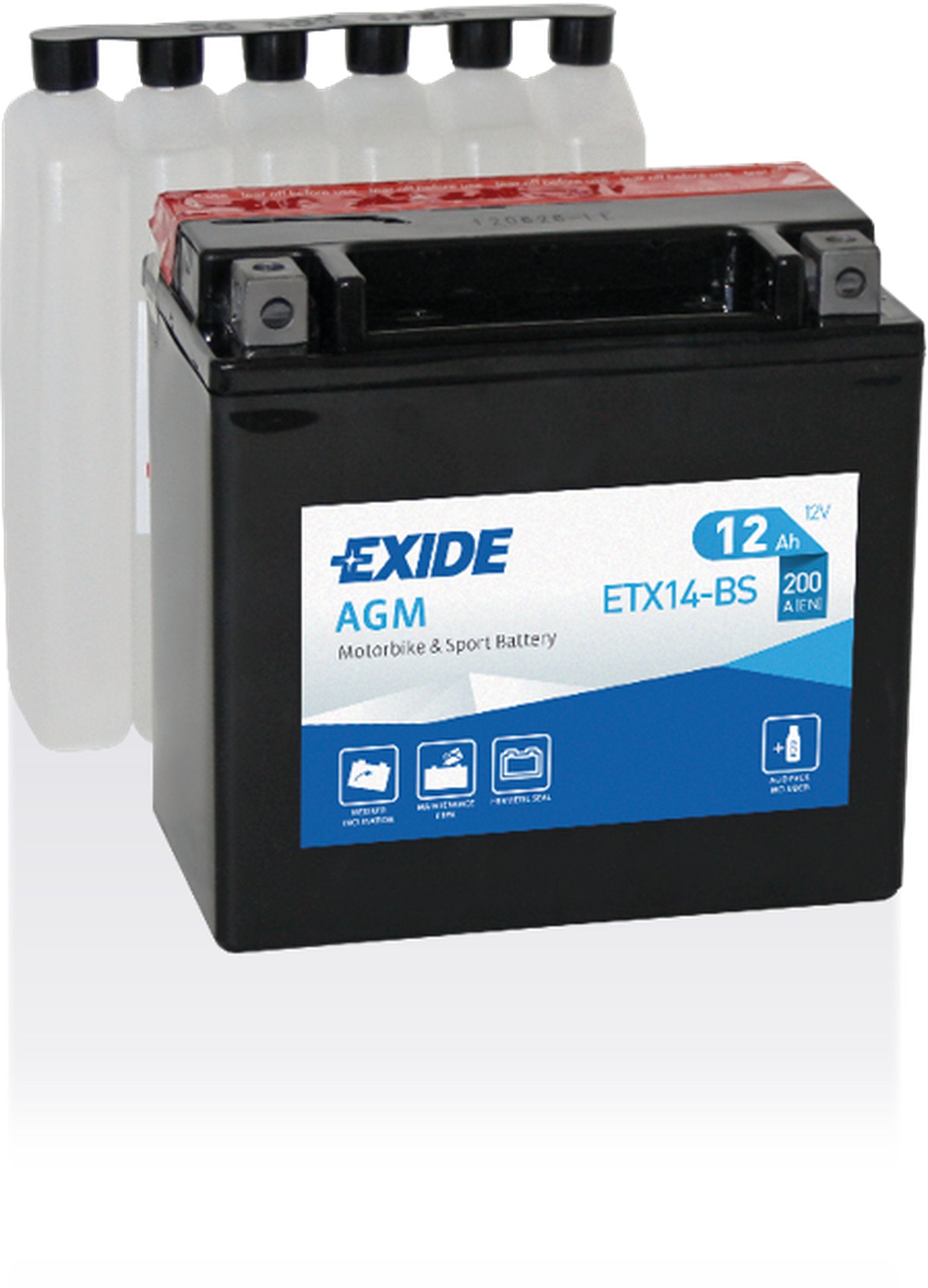 Exide akku ETX14-BS sis.happopatruunan
