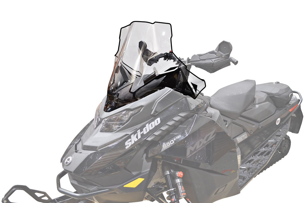 Powermadd Tuulilasi, Ski-Doo Gen5 Keskikorkea 20", Kirkas/Mustalla grafiikalla