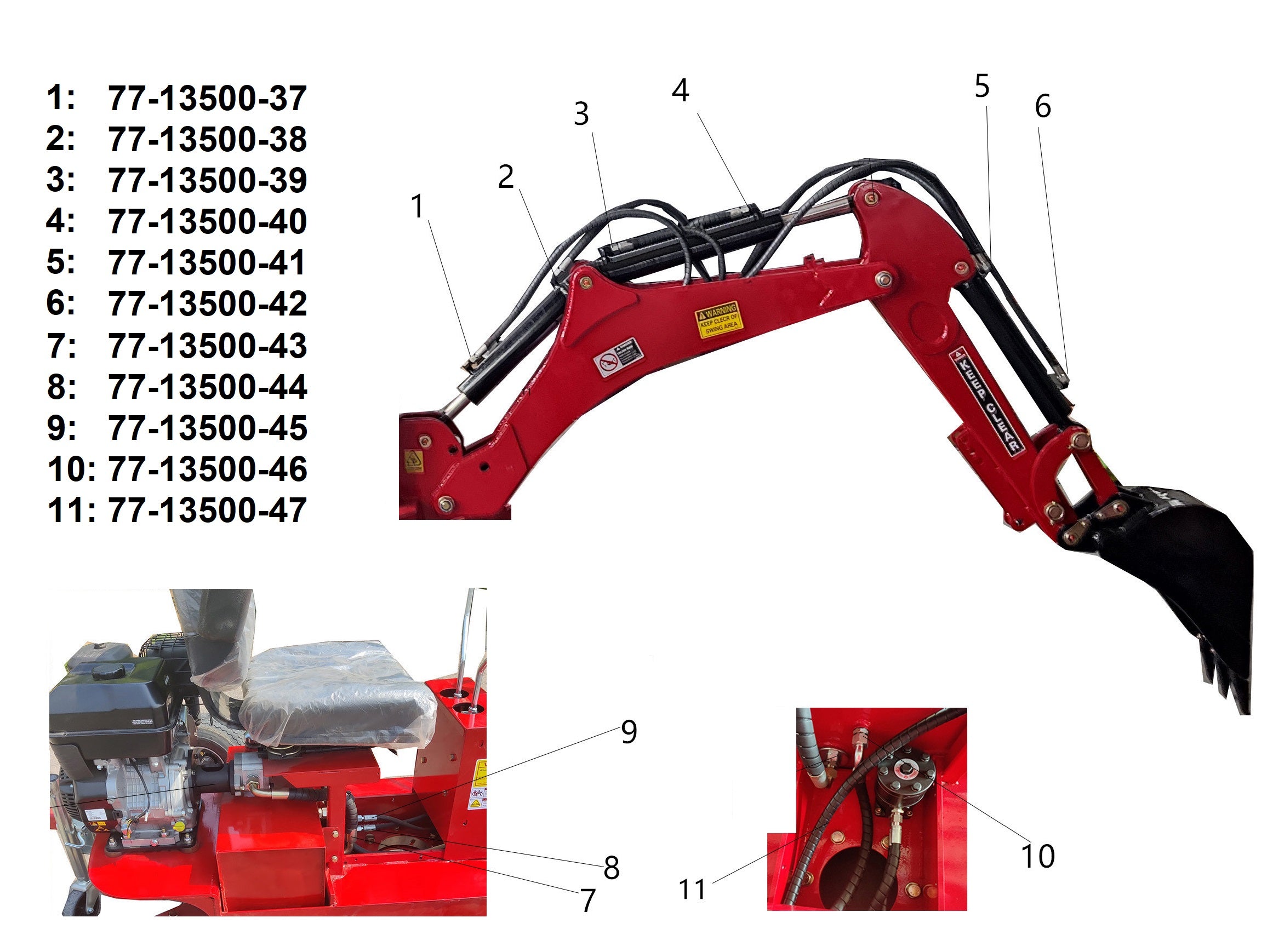 Bronco Hydrauliletku Siirtopuomi etummainen 77-13500