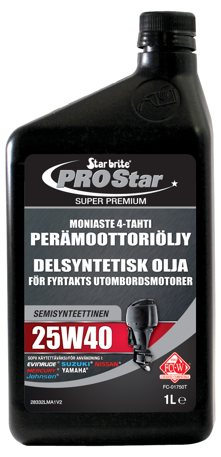 Star brite Moniaste 4-tahti 25W40 Perämoot.öljy synt. 1 L