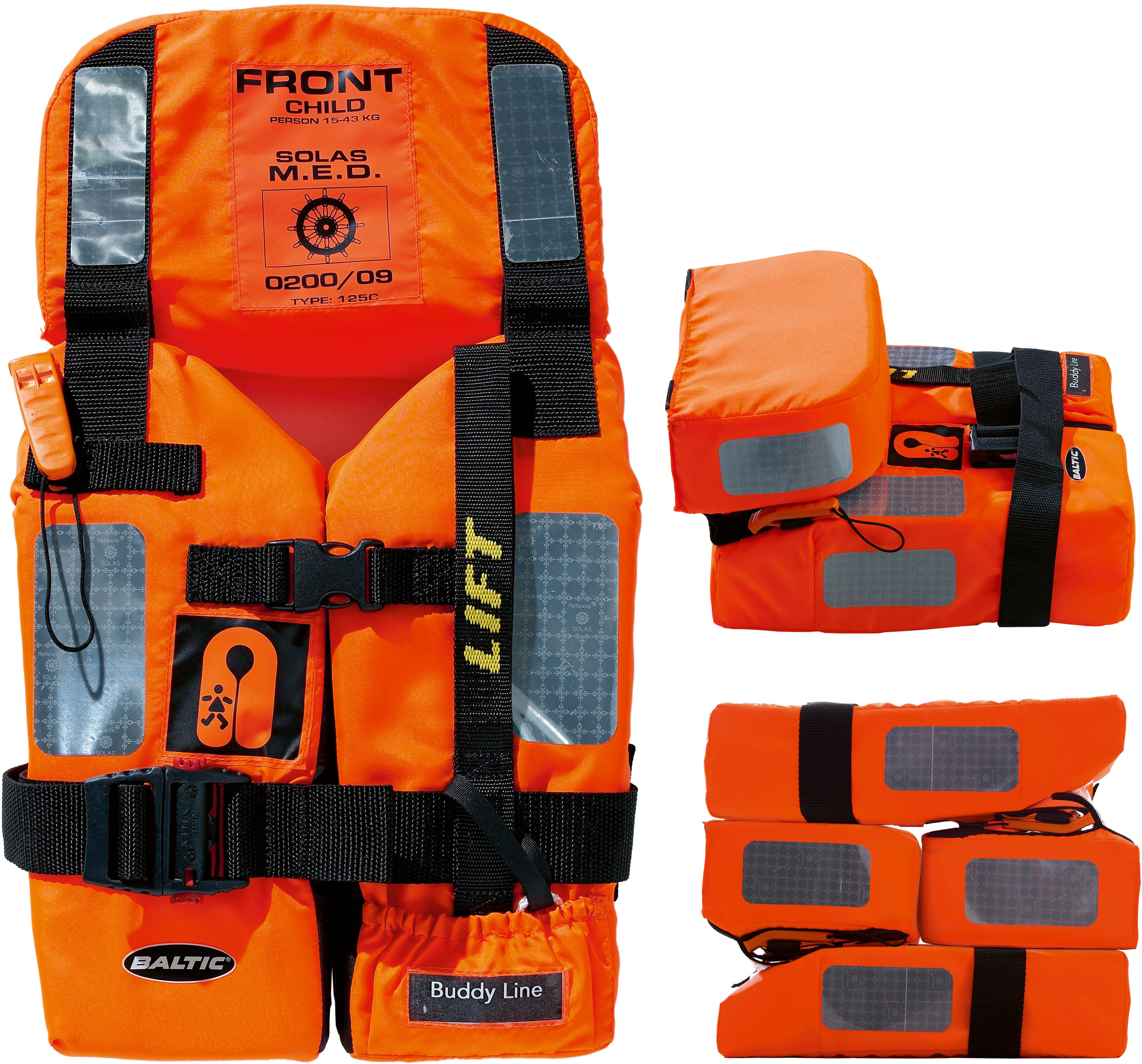Baltic 2010 M.E.D./SOLAS pelastusliivi oranssi Lasten 15-43kg
