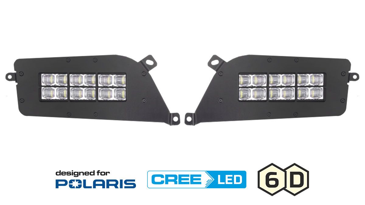SHARK LED-ajovalot taustavalolla Polaris ATV- ja UTV-ajoneuvoihin (2 kpl)