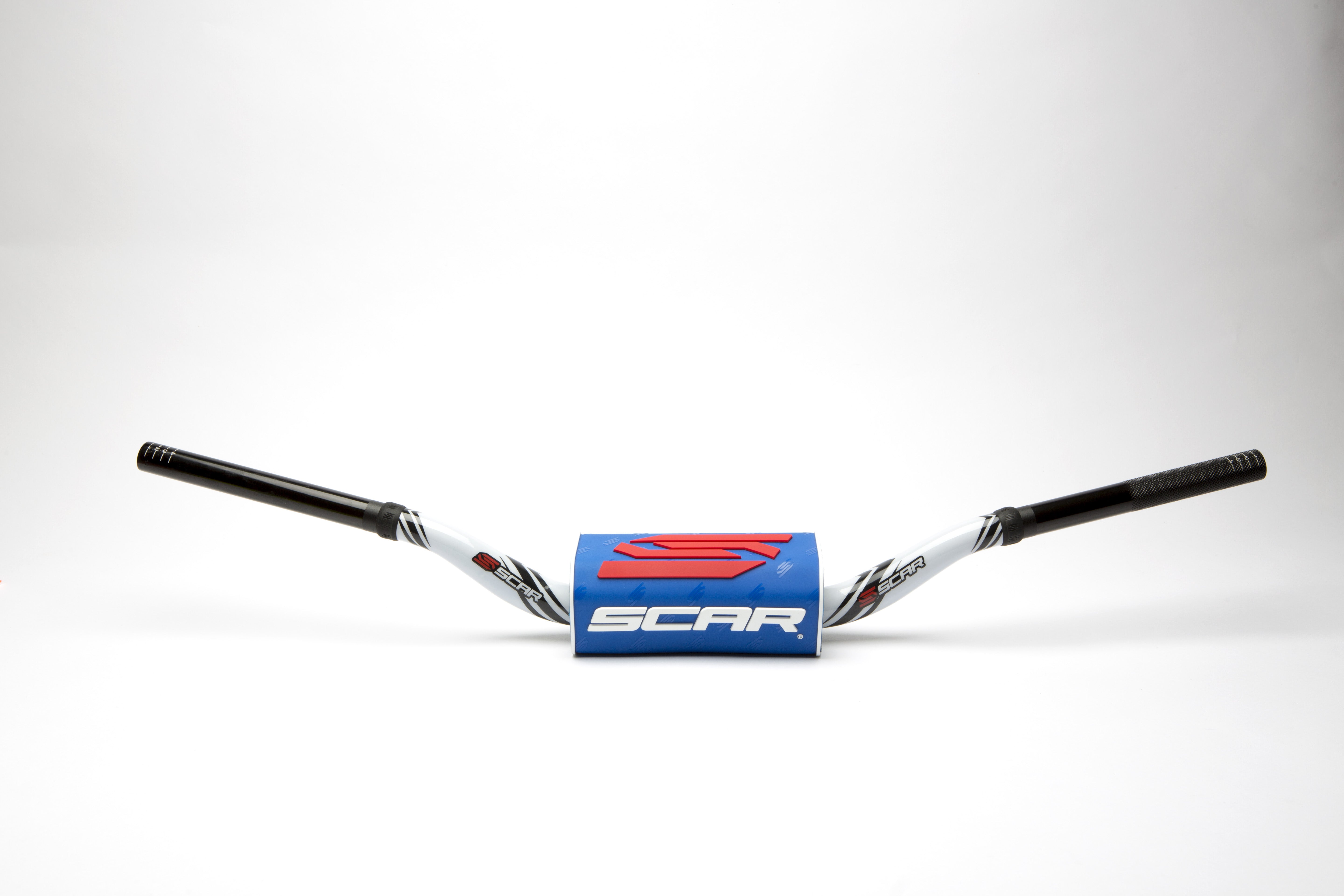 Scar Handlebar O² COLOR Ø28,6 (1 1/8) - HIGH - WHITE Bar - BLUE Bar pad