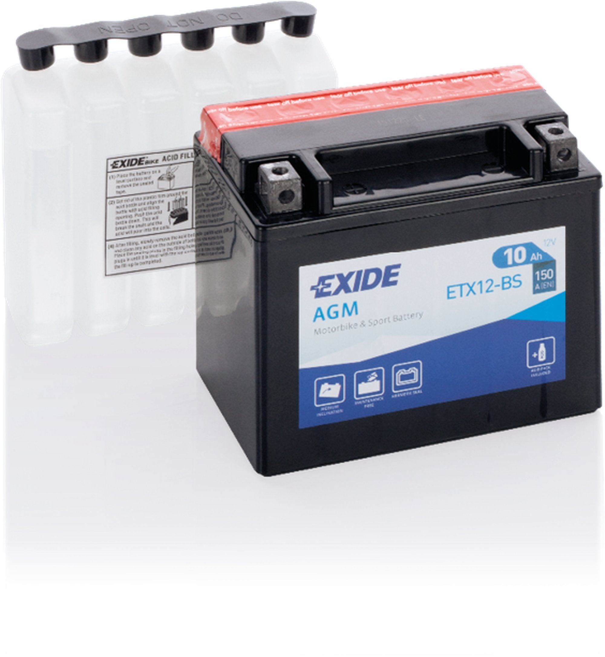 Exide akku ETX12-BS sis.happopatruunan
