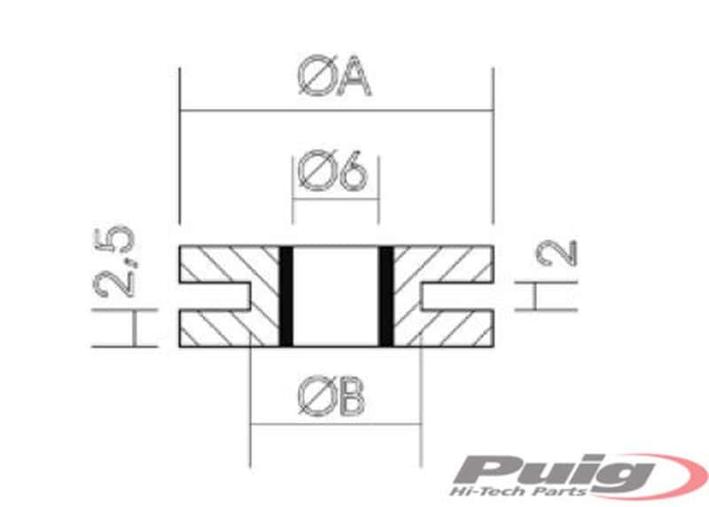 Puig Silenblock Rubber Dim. 22Mm.(25Pcs.)
