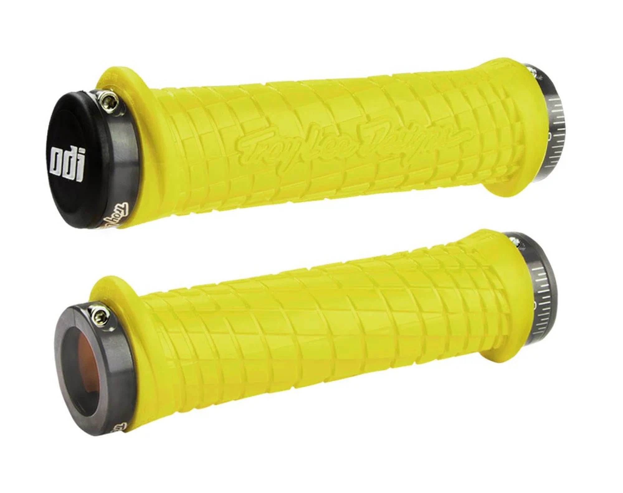 ODI LOCK-ON Grips Troy Lee Designs Signature Series Flo-Yellow W/Grey