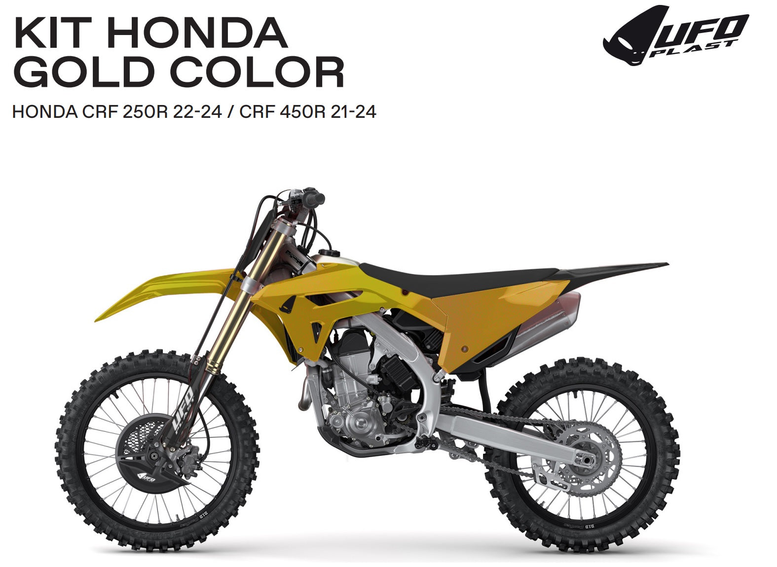 UFO Muovisarja 6-osainen CRF250R 22-.. CRF450R 21- Gold/Black