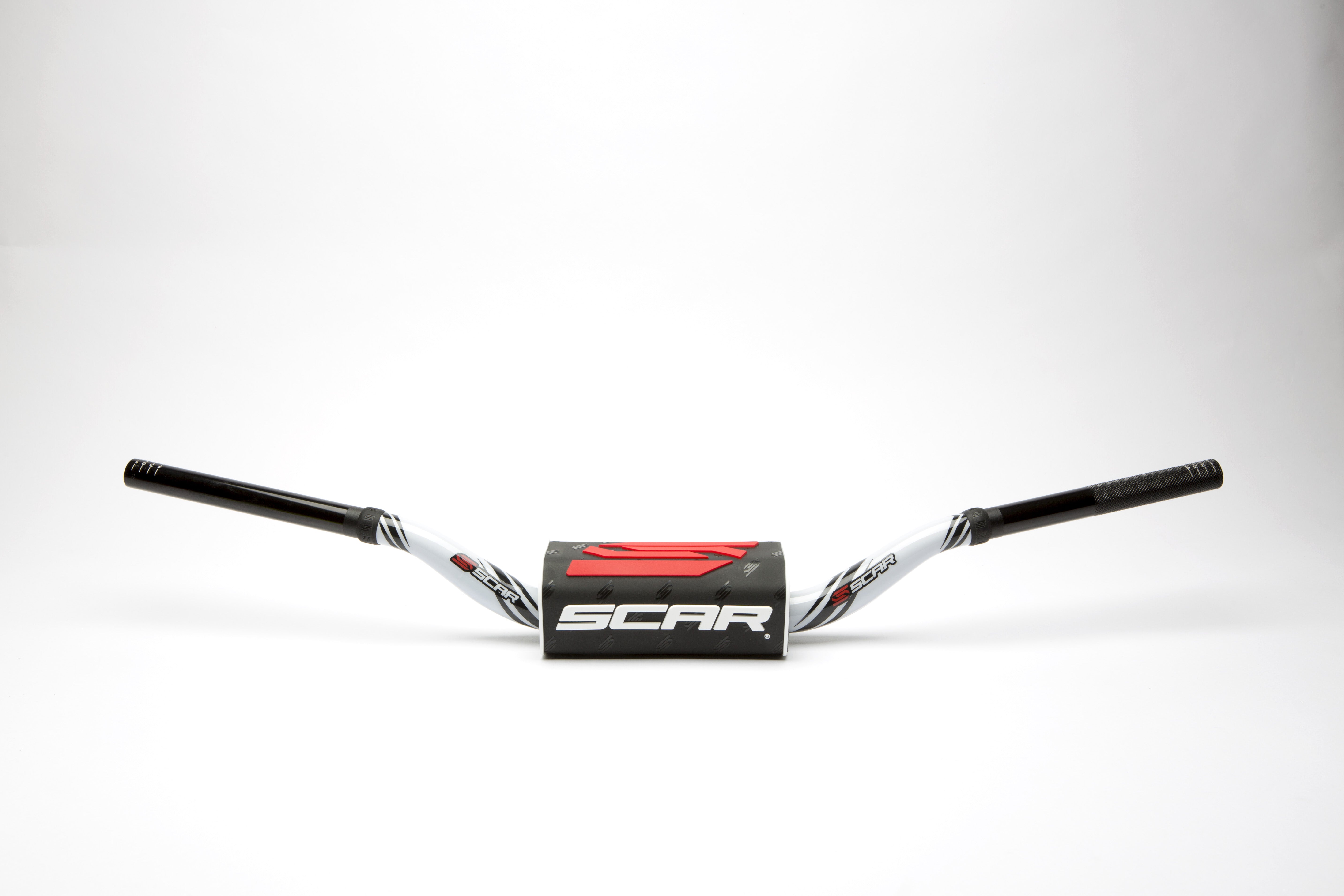 Scar Handlebar O² COLOR Ø28,6 (1 1/8) - HIGH - WHITE Bar - BLACK Bar pad