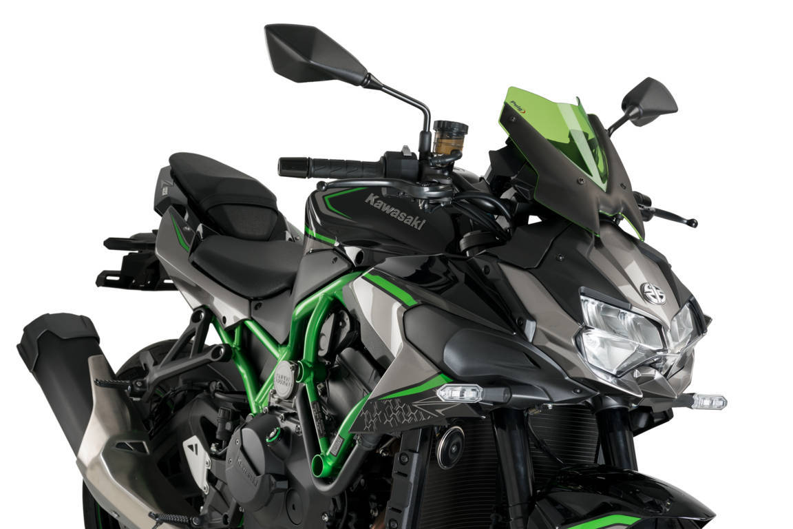 Puig Windshield New Gen. Sport Kawasaki Z H2 C/Green