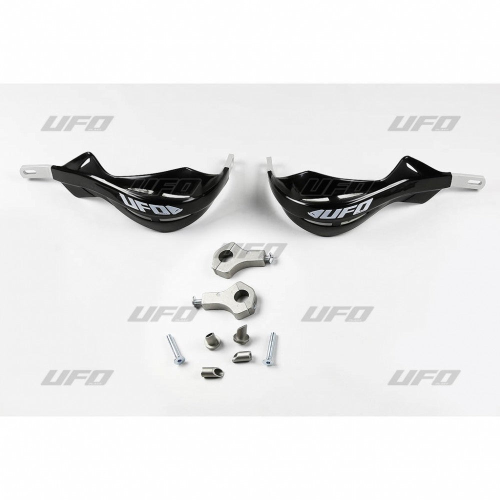 UFO Käsisuojat alu Musta alumiinikiskolla 22 MM