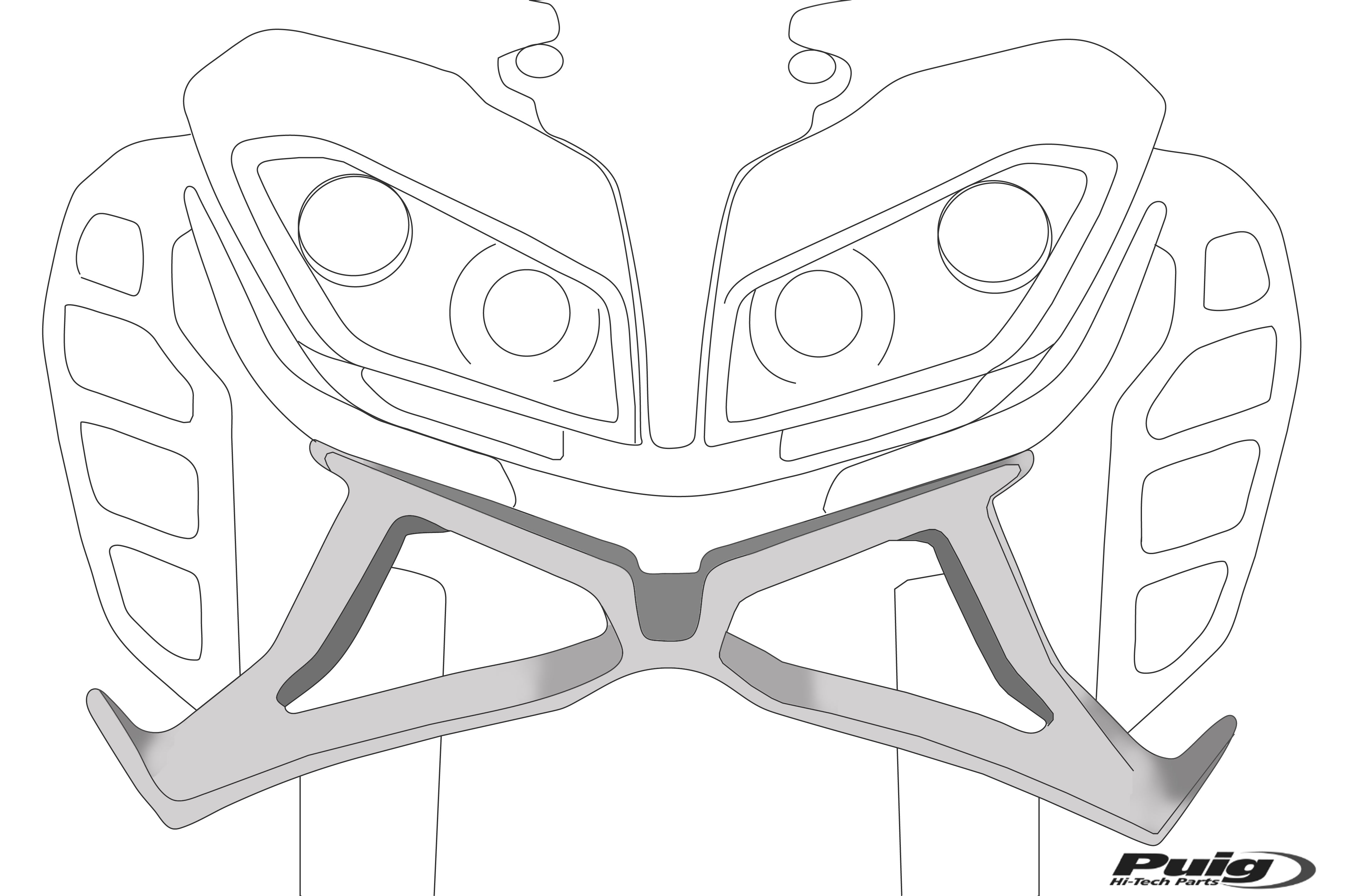 Puig Frontal Spoiler Naked Kawasaki Z900 20'-21' C/Blac
