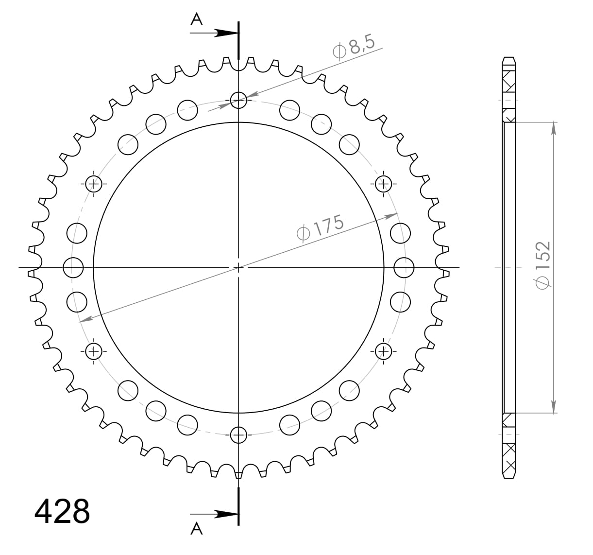 Supersprox Alu takaratas YA WR125 Sininen 53