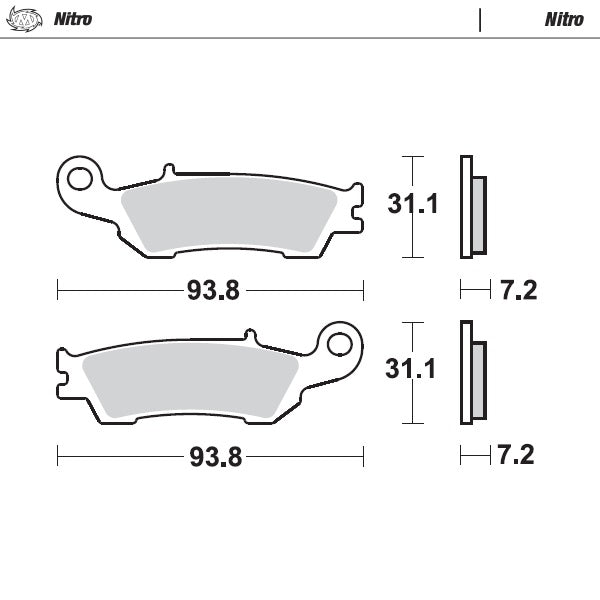 Moto-Master Brakepad Yamaha front: YZ125/250 2008>, front YZF250 2007>, front