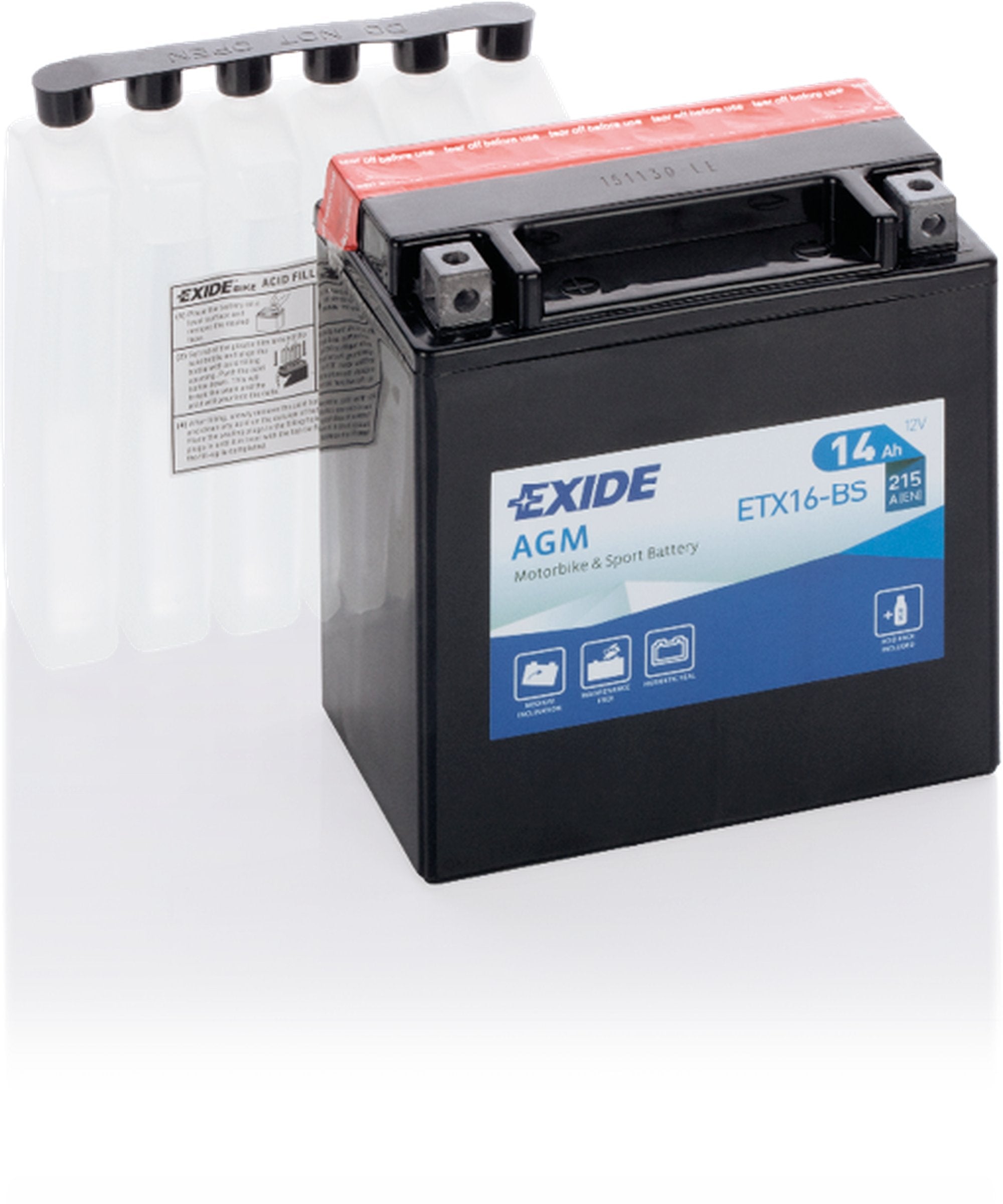 Exide akku ETX16-BS sis.happopatruunan