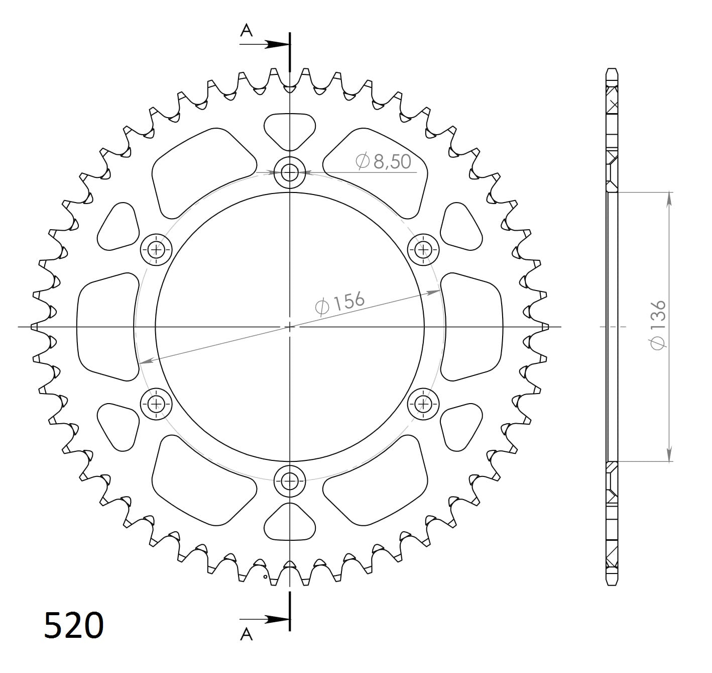 Supersprox Alu takaratas Husqv. Punainen 50