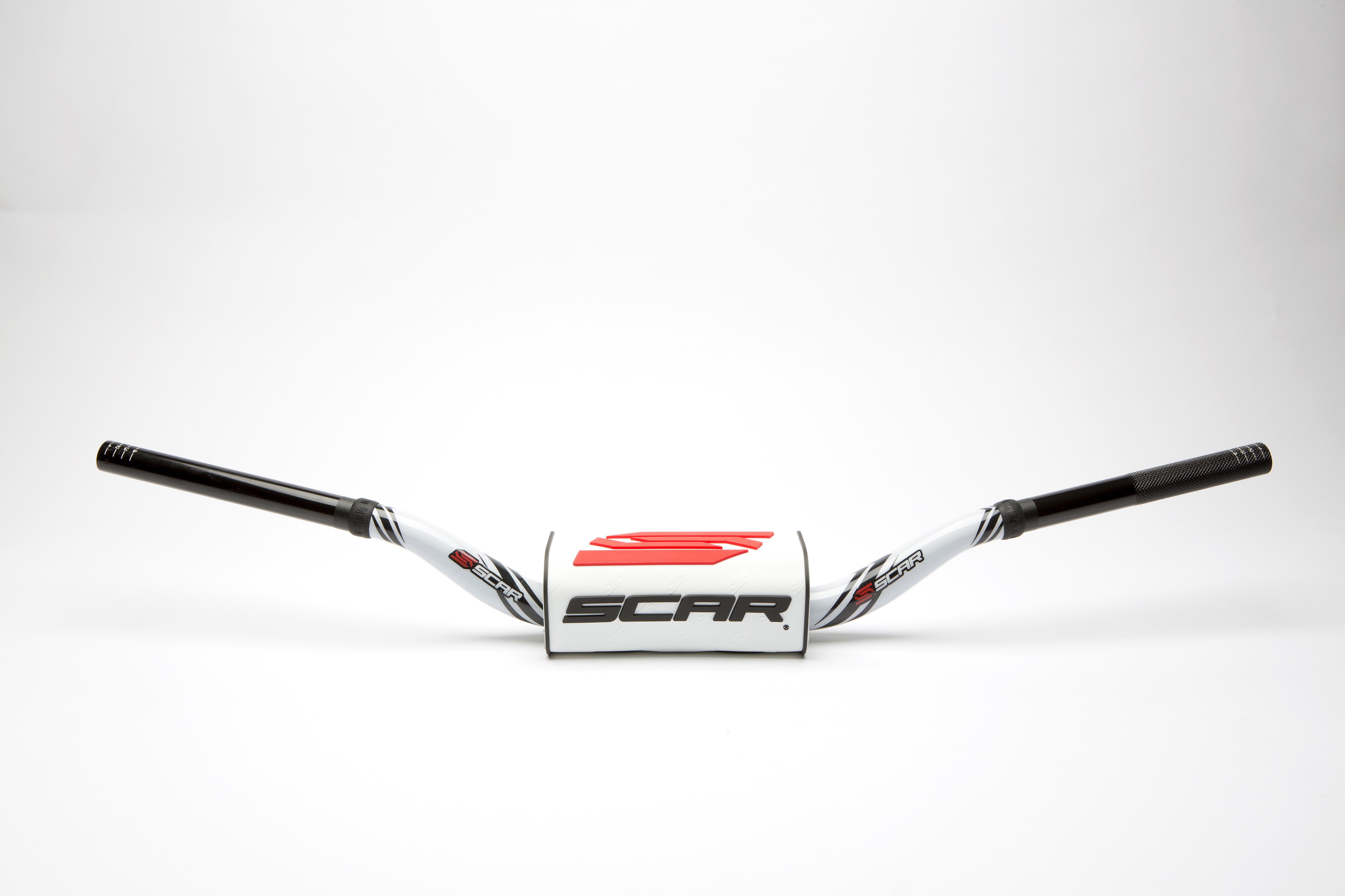 Scar Handlebar O² COLOR Ø28,6 (1 1/8) - KTM 85SX - WHITE Bar - WHITE Bar pad