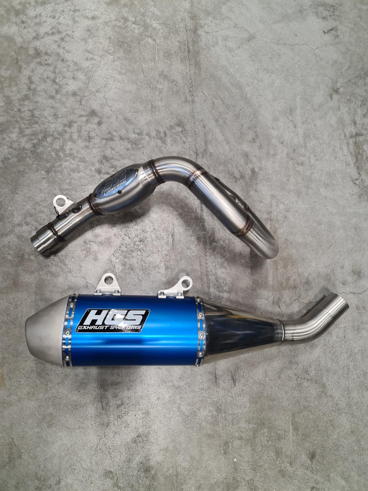 HGS Täysputkisto 4T new design KTM450SX-F 19- Sininen