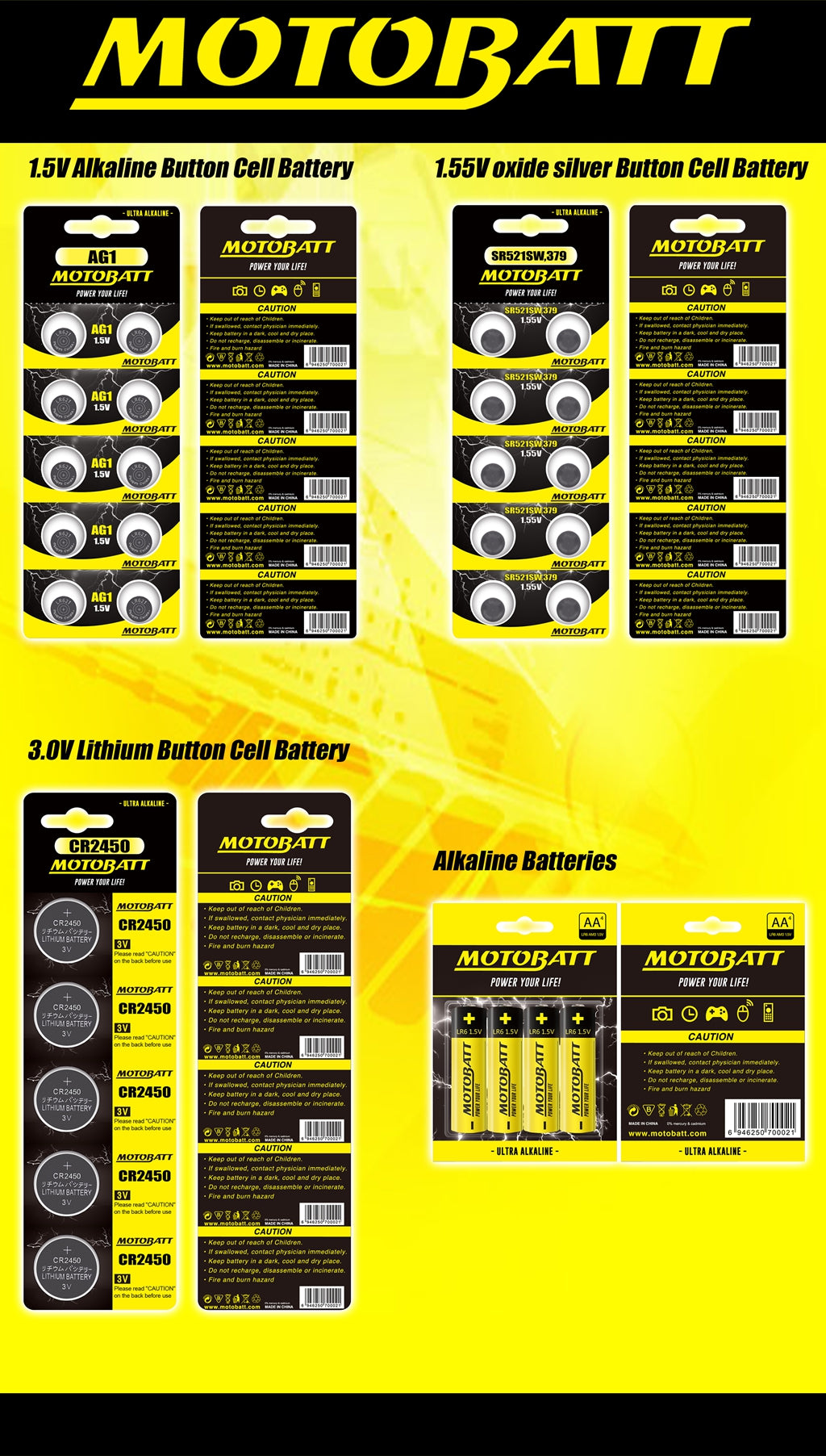 Motobatt LR03 / AAA 1.5V Alkaline battery (4pcs)
