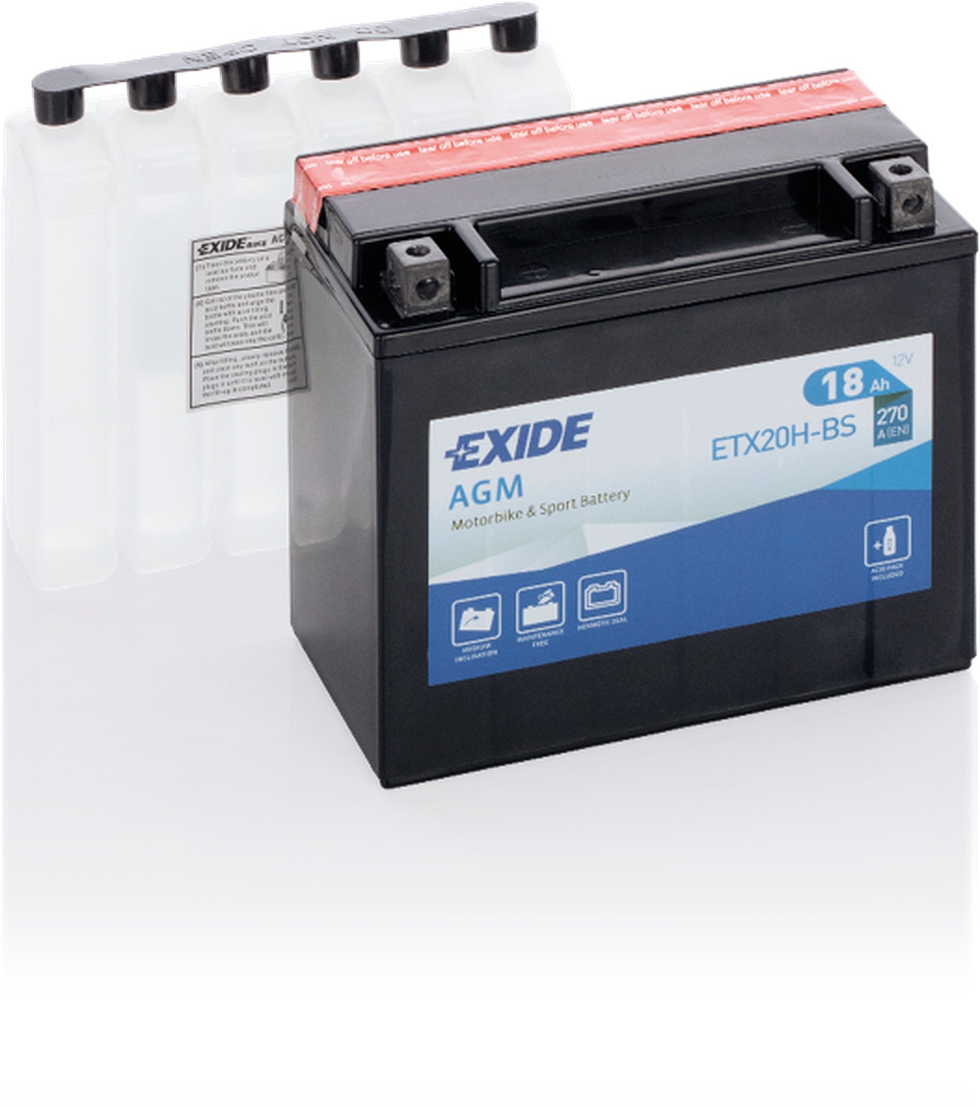Exide akku ETX20H-BS sis.happopatruunan
