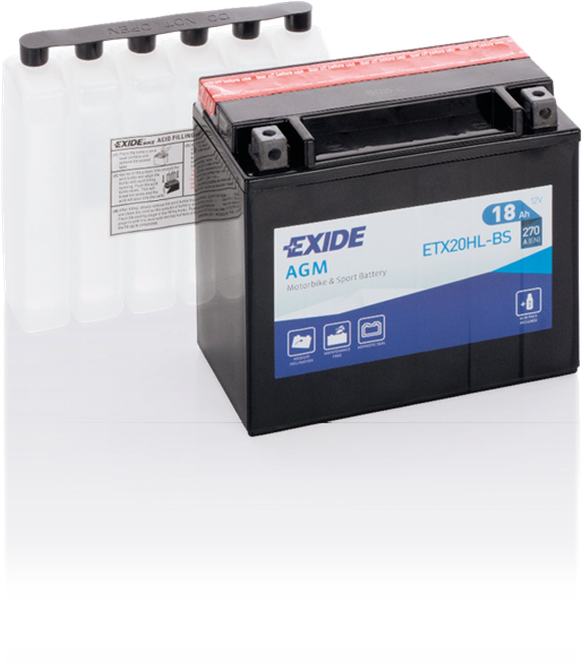 Exide akku ETX20HL-BS sis.happopatruunan