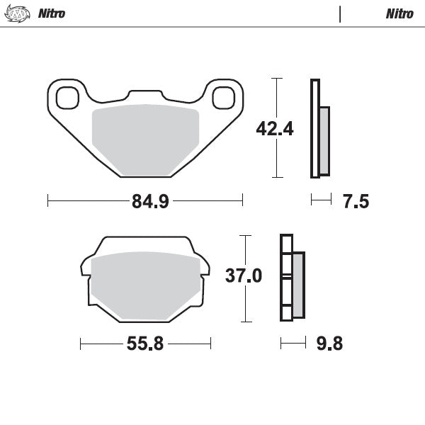 Moto-Master Brakepad Kawasaki: rear KLR650 1989-2003, Husaberg all models <199