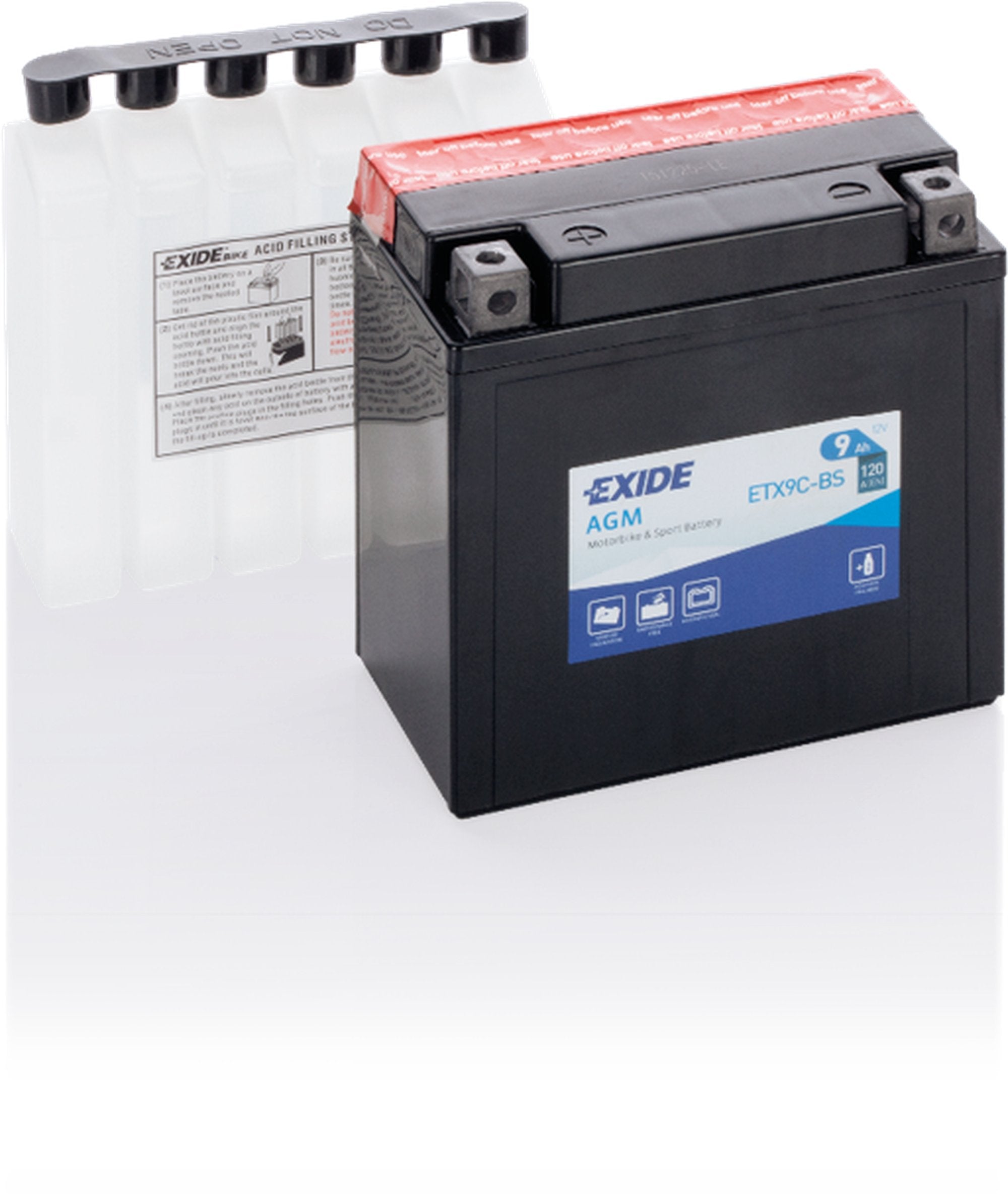 Exide akku ETX9C-BS sis.happopatruunan