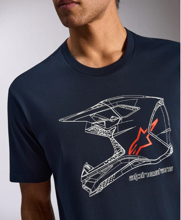 Alpinestars T-Paita MX Helmet CSF Tummansininen