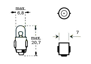 Polttimo 12v 2w Ba 7s