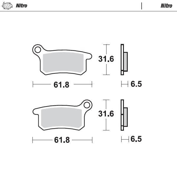 Moto-Master Brakepad KTM front: 65cc 2002>, SX85 <2011, rear: 65cc 2009>, SX85