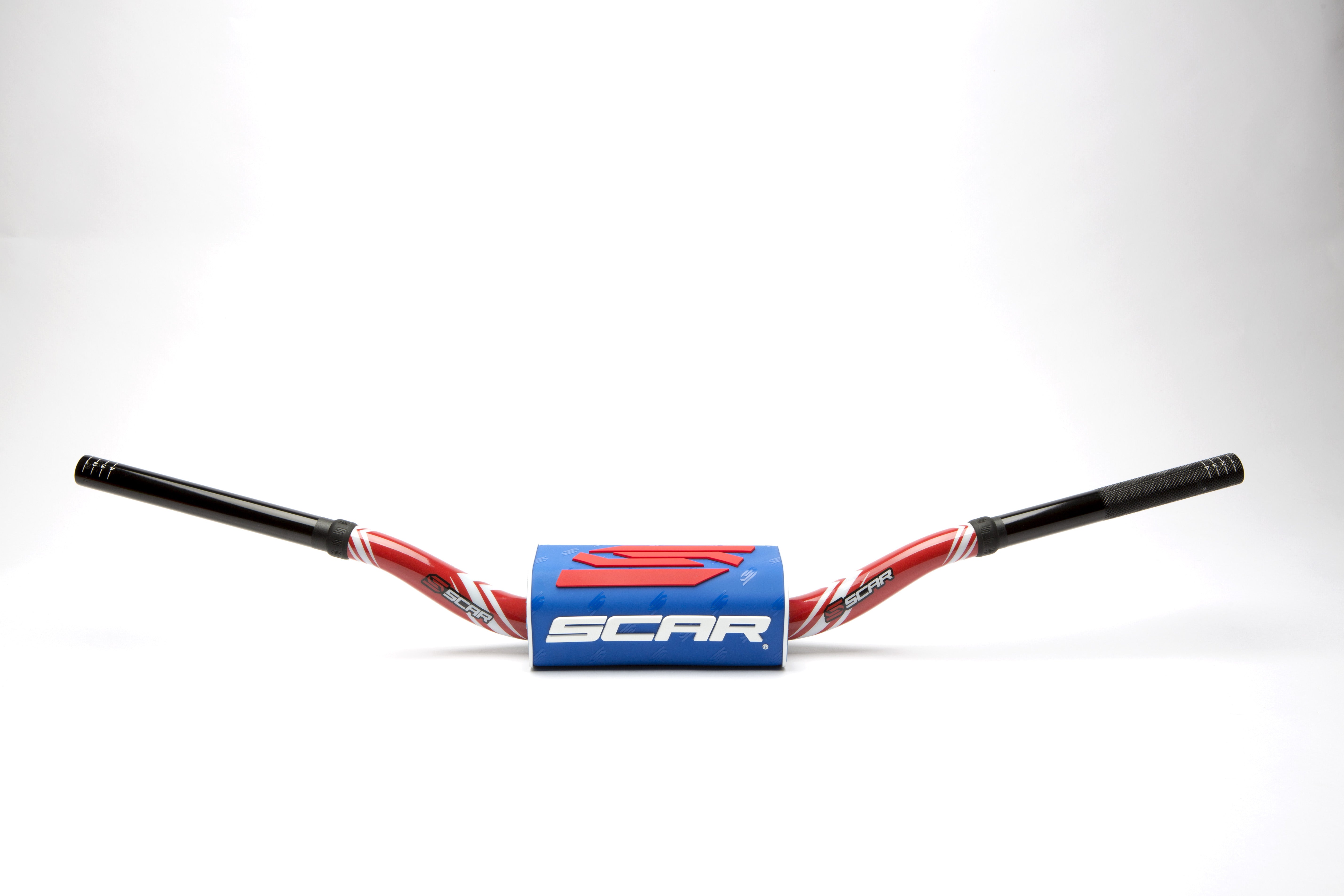 Scar Handlebar O² COLOR Ø28,6 (1 1/8) - 65/85 Low Mini - RED Bar - BLUE Bar pad