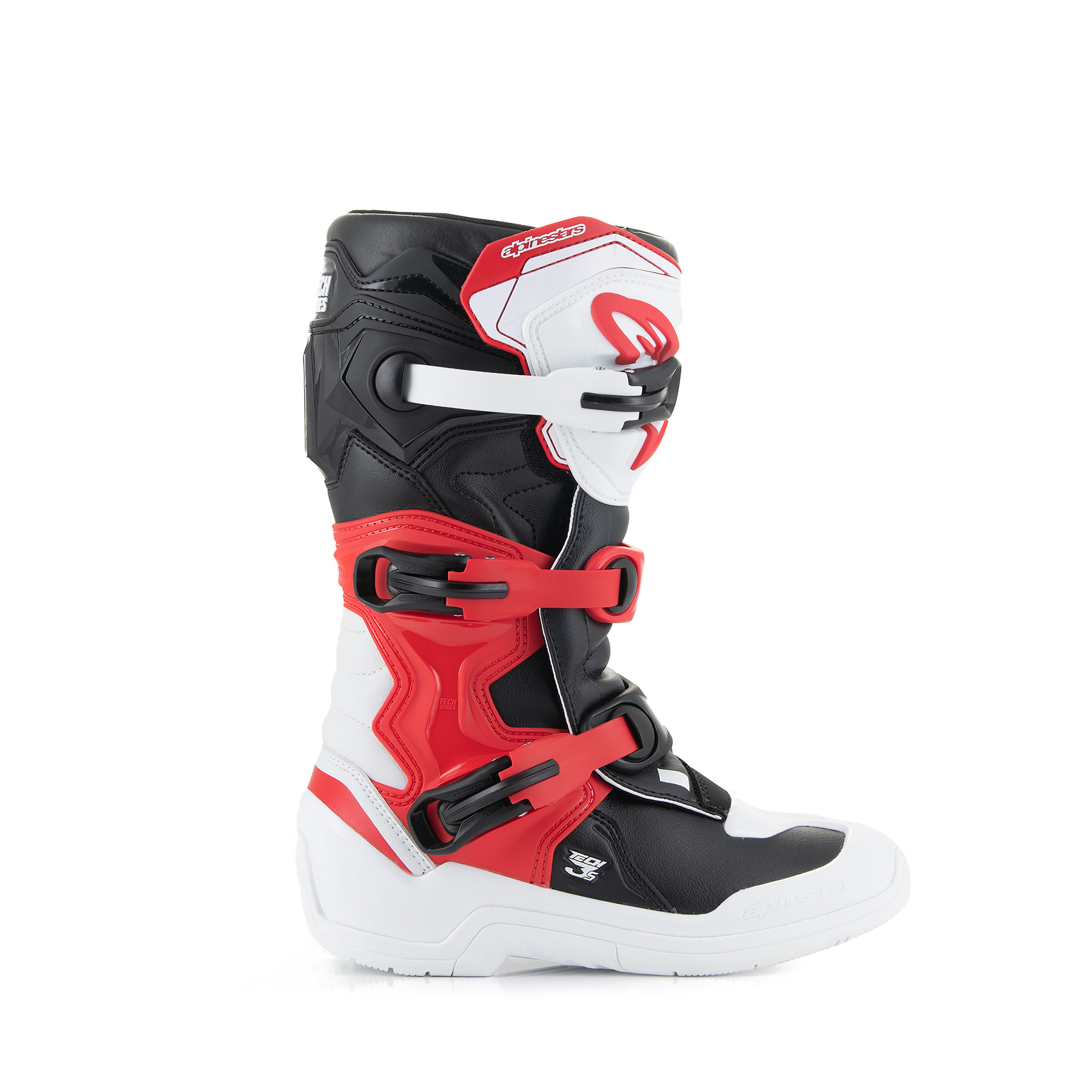 Alpinestars Saapas Tech 3s Barn Musta/Valkoinen/Punainen