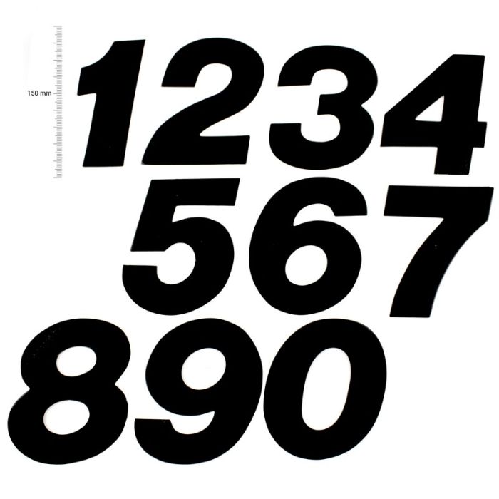 TMV MX Digits 150mm Black '7' (3pcs)