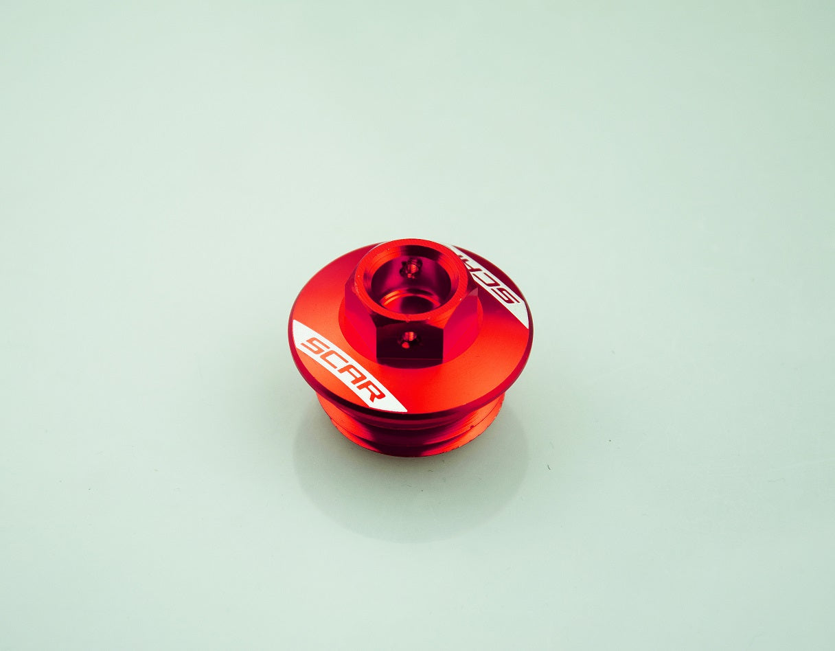 Scar Oil filler plug - KTM / Husqvarna / GasGas - Red color