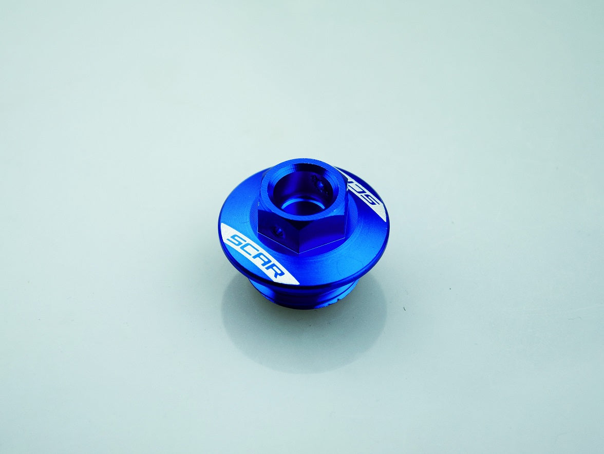 Scar Oil Filler Plug - Honda/Yamaha Blue color