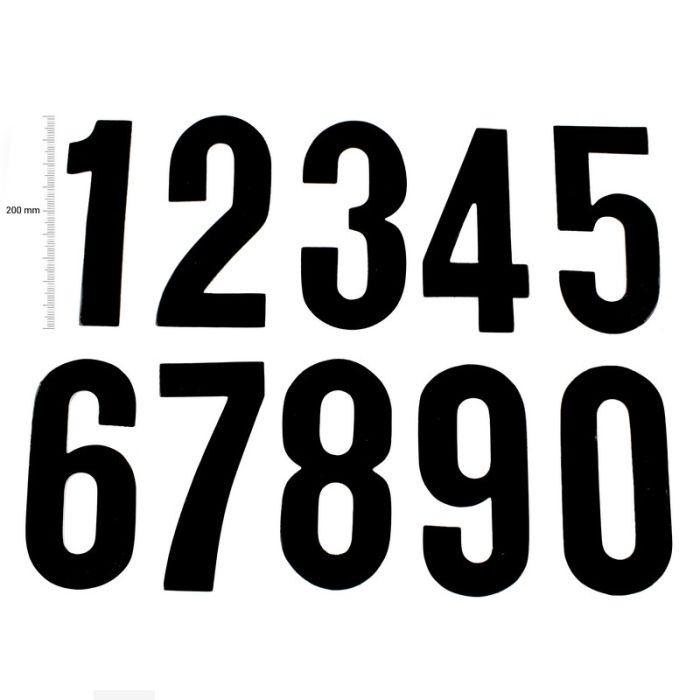 TMV Digits 200mm Black '8' (20pcs)