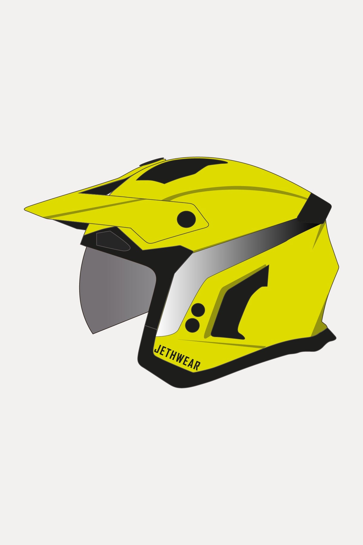 Jethwear Open Face V2 Kelkkakypärä Safety Yellow