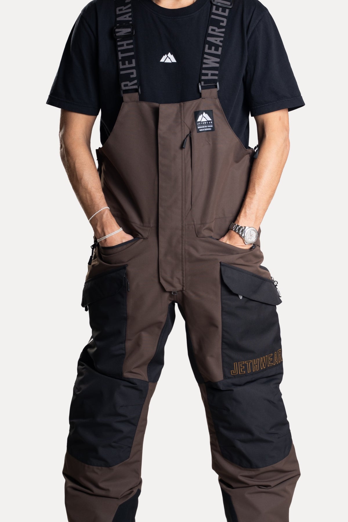Jethwear Treeline Bib Kelkkahousut Earth/Black