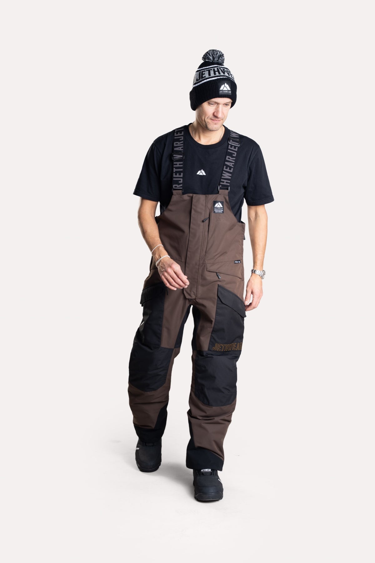 Jethwear Treeline Bib Kelkkahousut Earth/Black