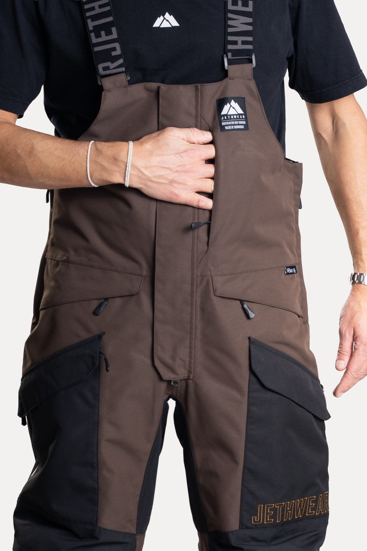 Jethwear Treeline Bib Kelkkahousut Earth/Black