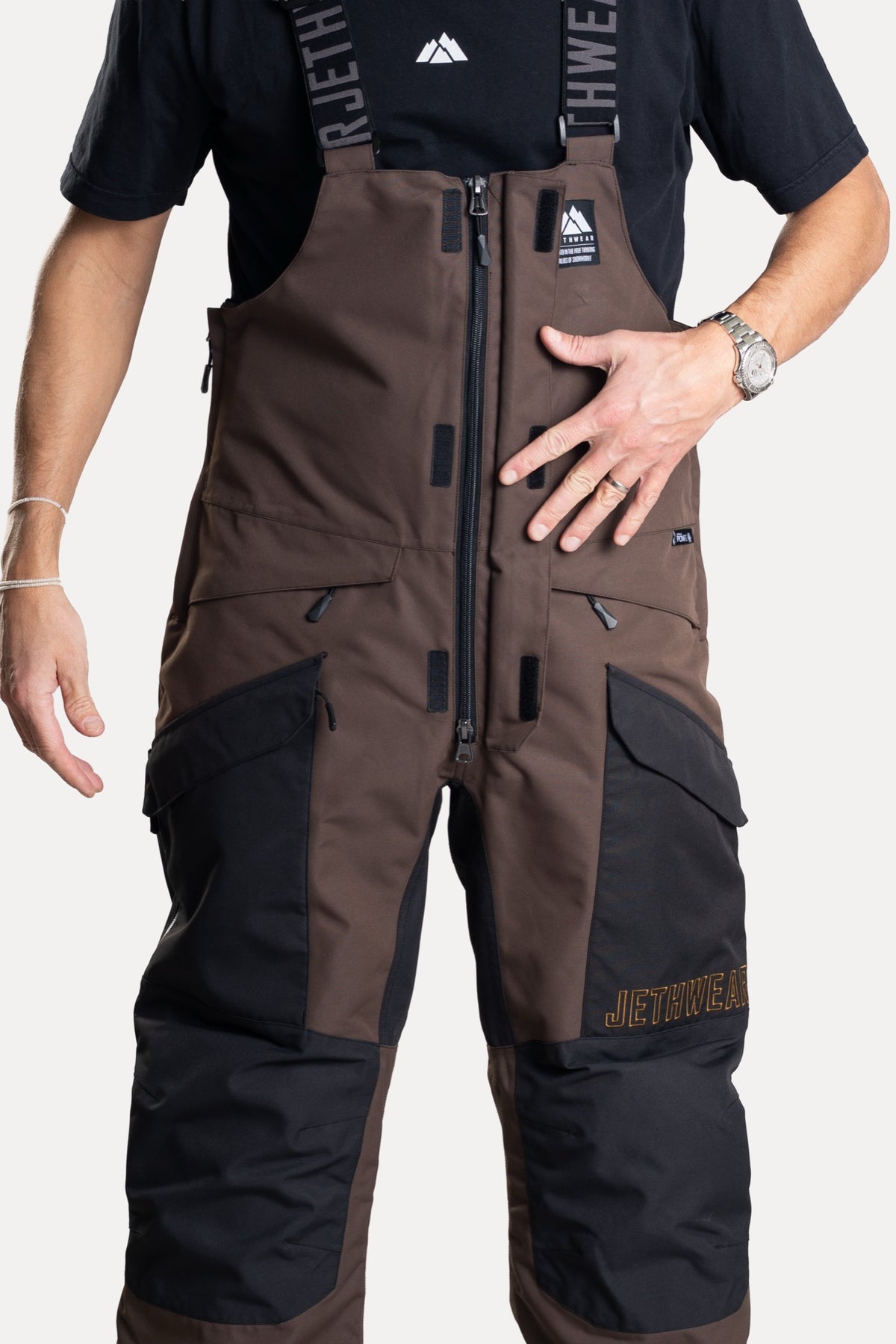 Jethwear Treeline Bib Kelkkahousut Earth/Black