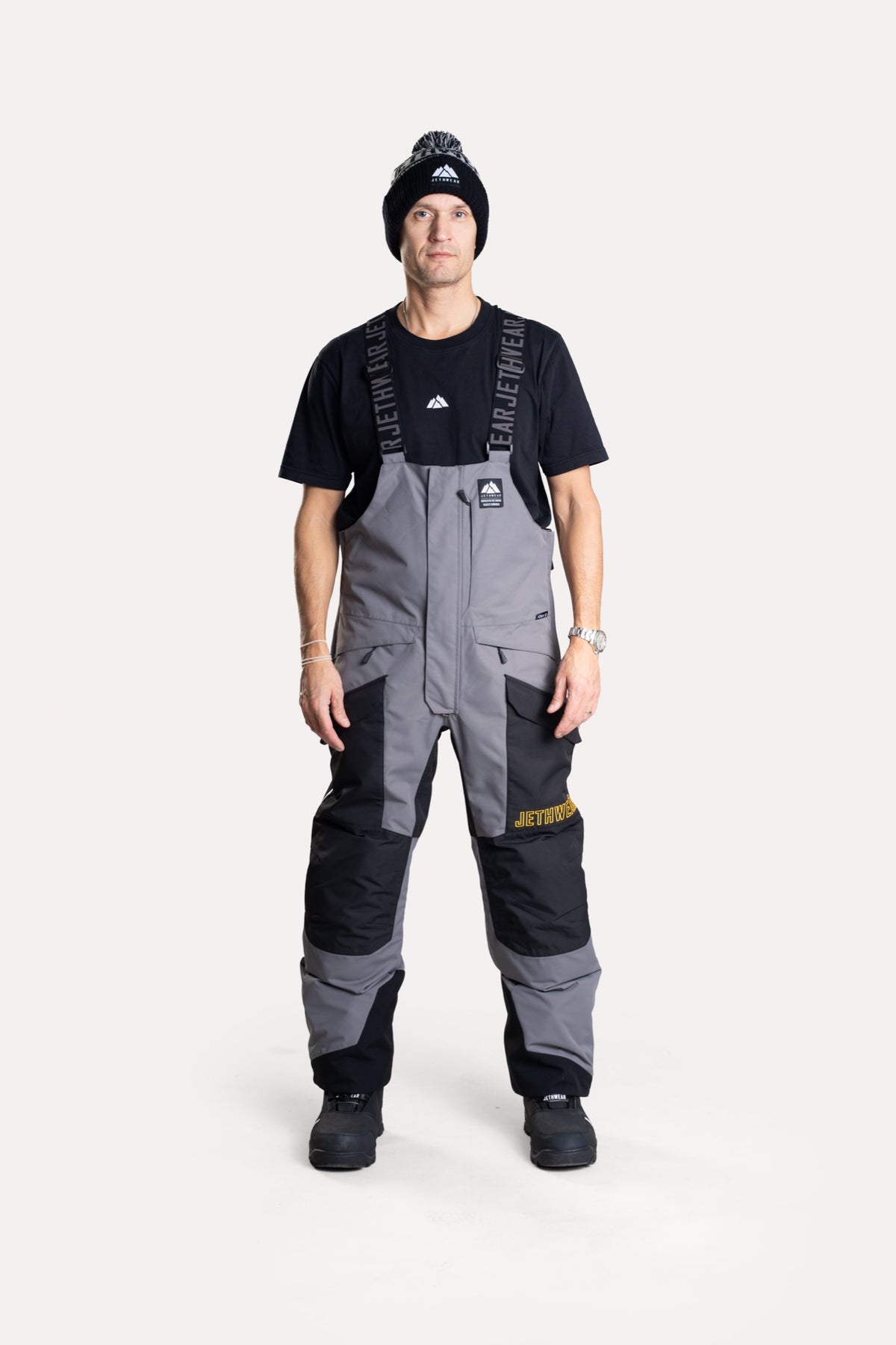 Jethwear Treeline Bib Kelkkahousut Black/Grey