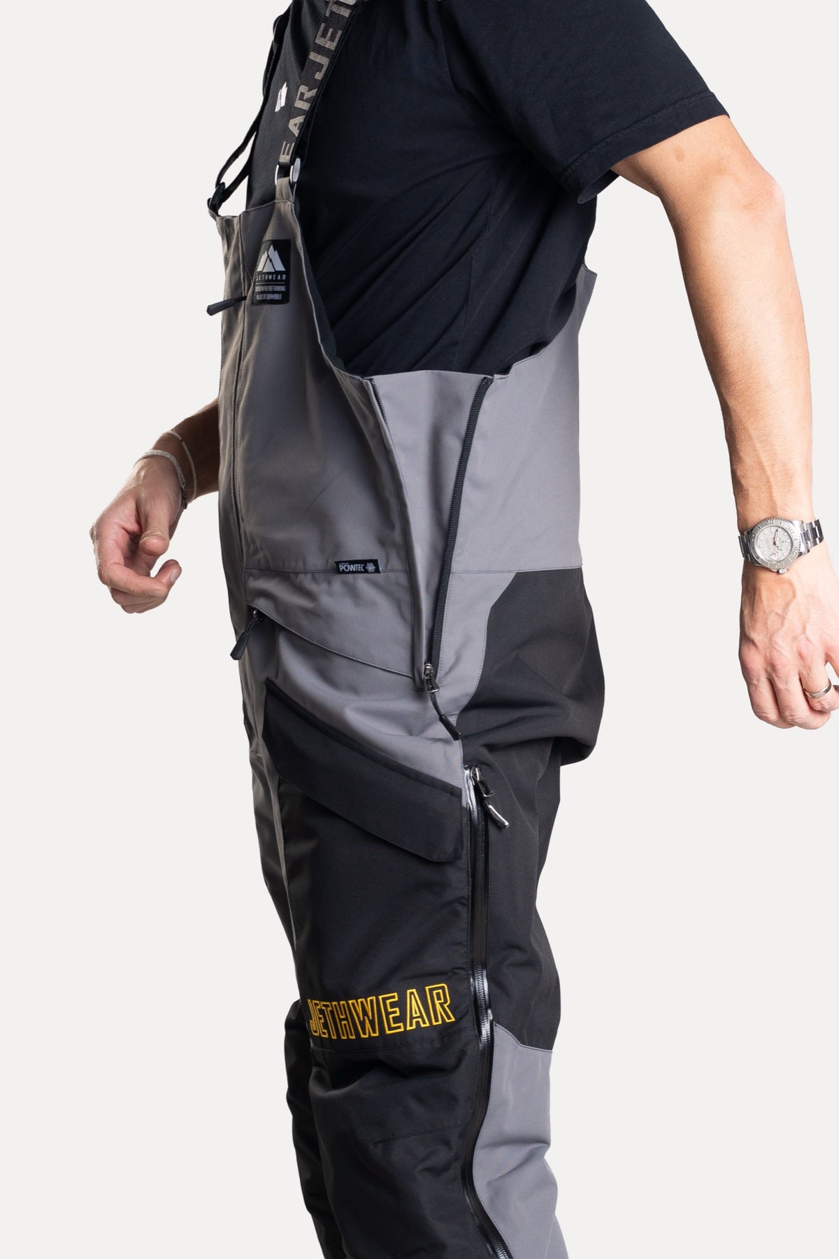 Jethwear Treeline Bib Kelkkahousut Black/Grey