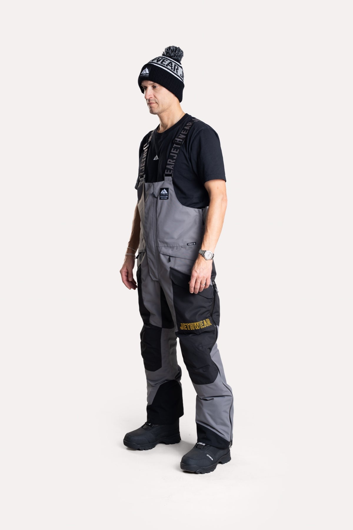 Jethwear Treeline Bib Kelkkahousut Black/Grey