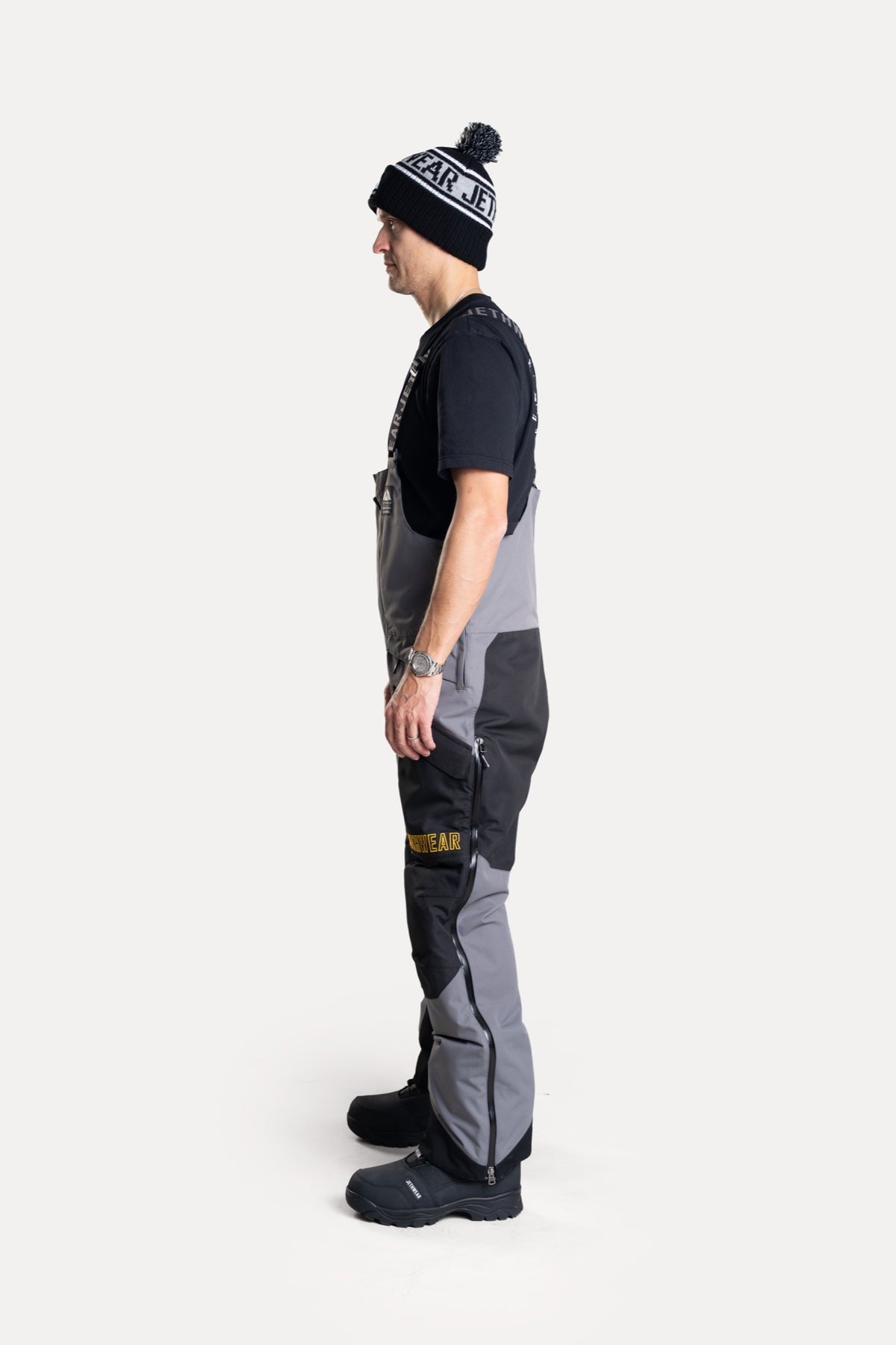 Jethwear Treeline Bib Kelkkahousut Black/Grey