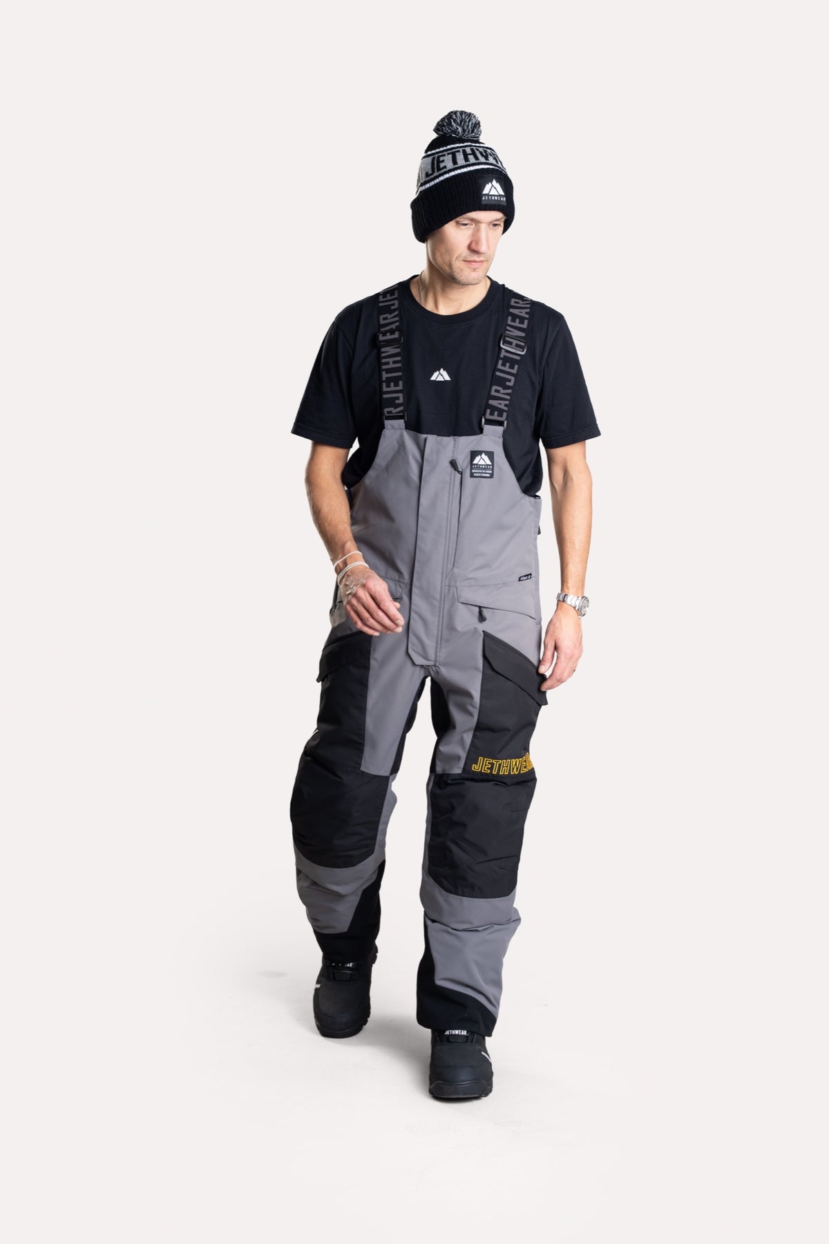 Jethwear Treeline Bib Kelkkahousut Black/Grey