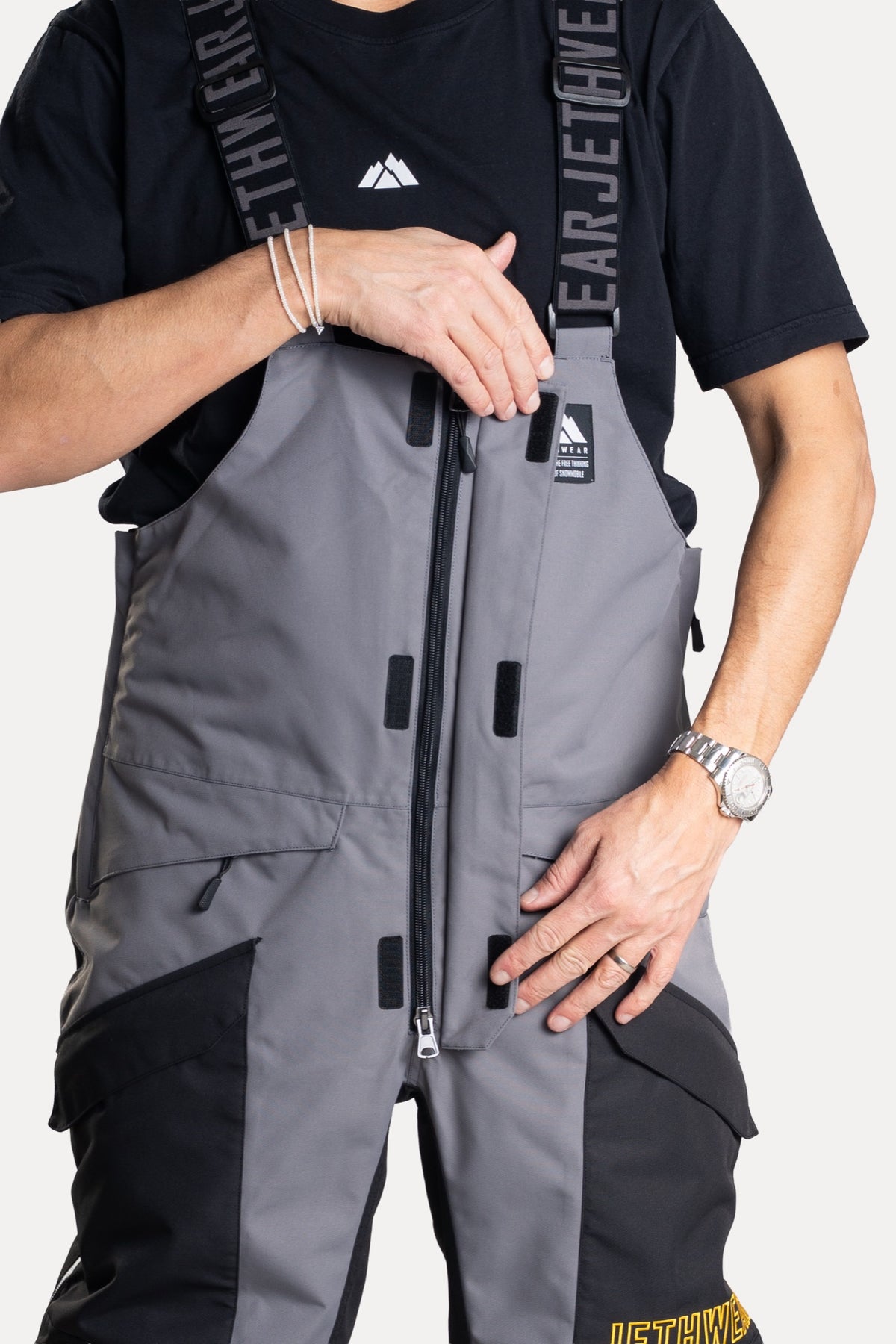 Jethwear Treeline Bib Kelkkahousut Black/Grey