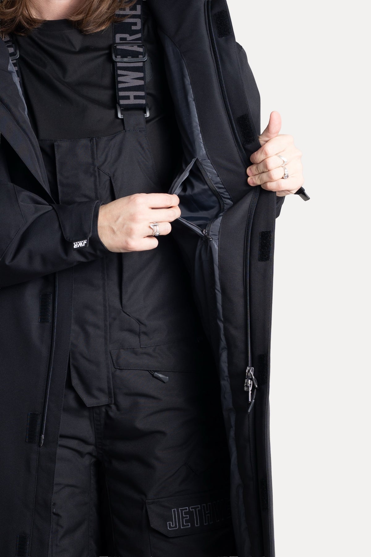 Jethwear PIT COAT Lämmittelytakki Black/Rainbow Metallic